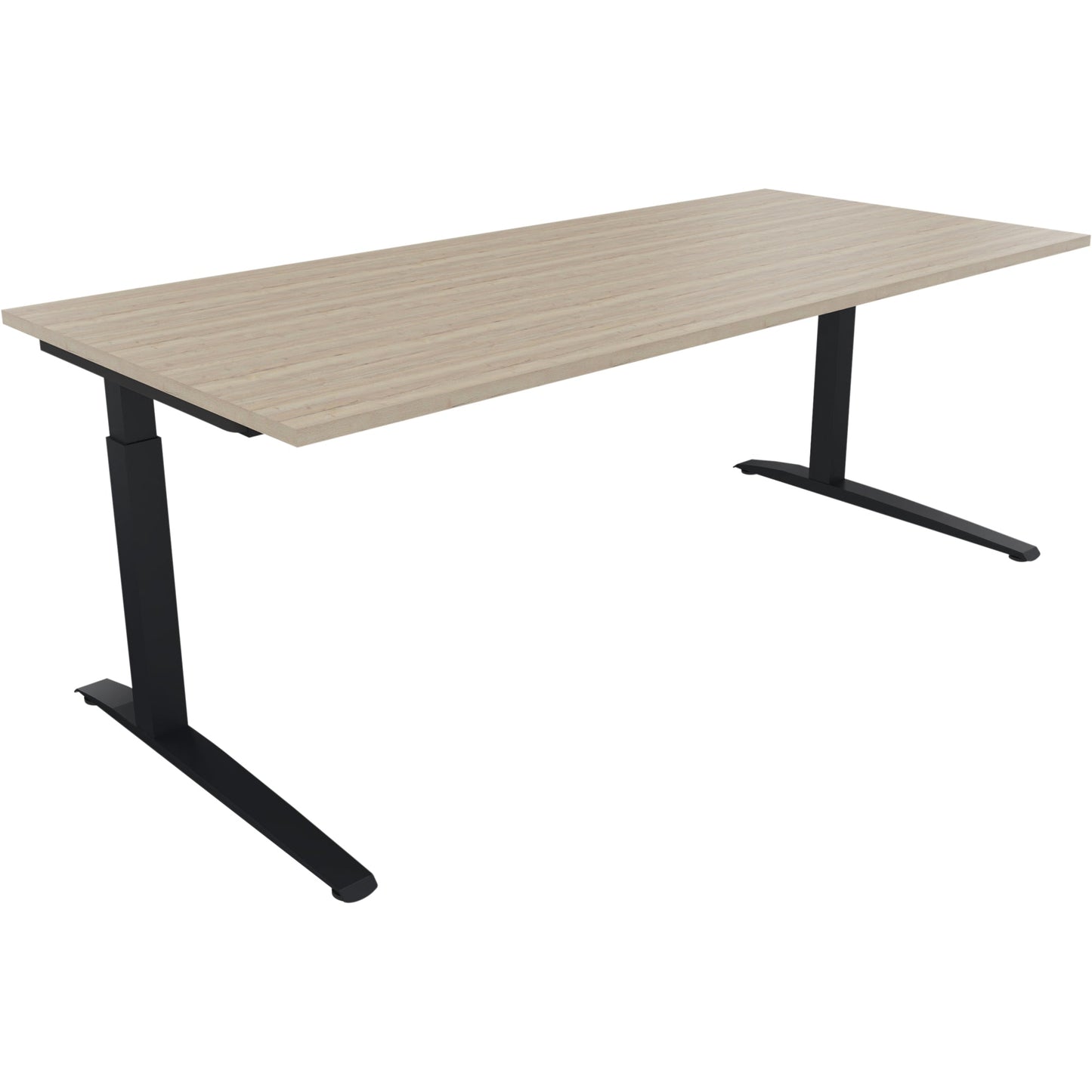 Schreibtisch all in one Maße: 2.000 x 650-850 x 900 mm (B x H x T) Holz eiche natur