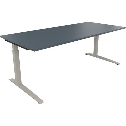 Schreibtisch all in one Maße: 2.000 x 650-850 x 900 mm (B x H x T) Holz lavagrau