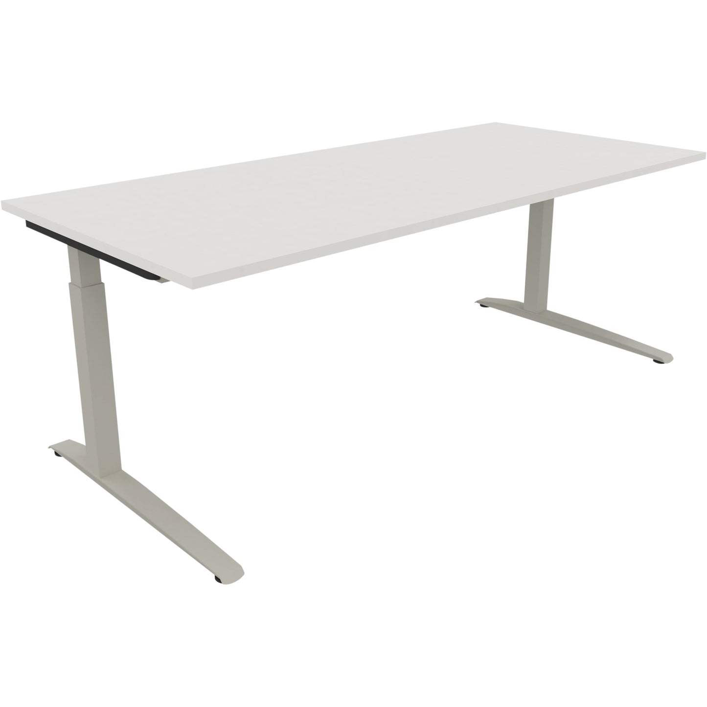 Schreibtisch all in one Maße: 2.000 x 650-850 x 900 mm (B x H x T) Holz diamantweiß