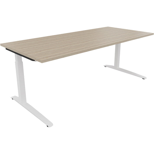 Schreibtisch all in one Maße: 2.000 x 650-850 x 900 mm (B x H x T) Holz eiche natur