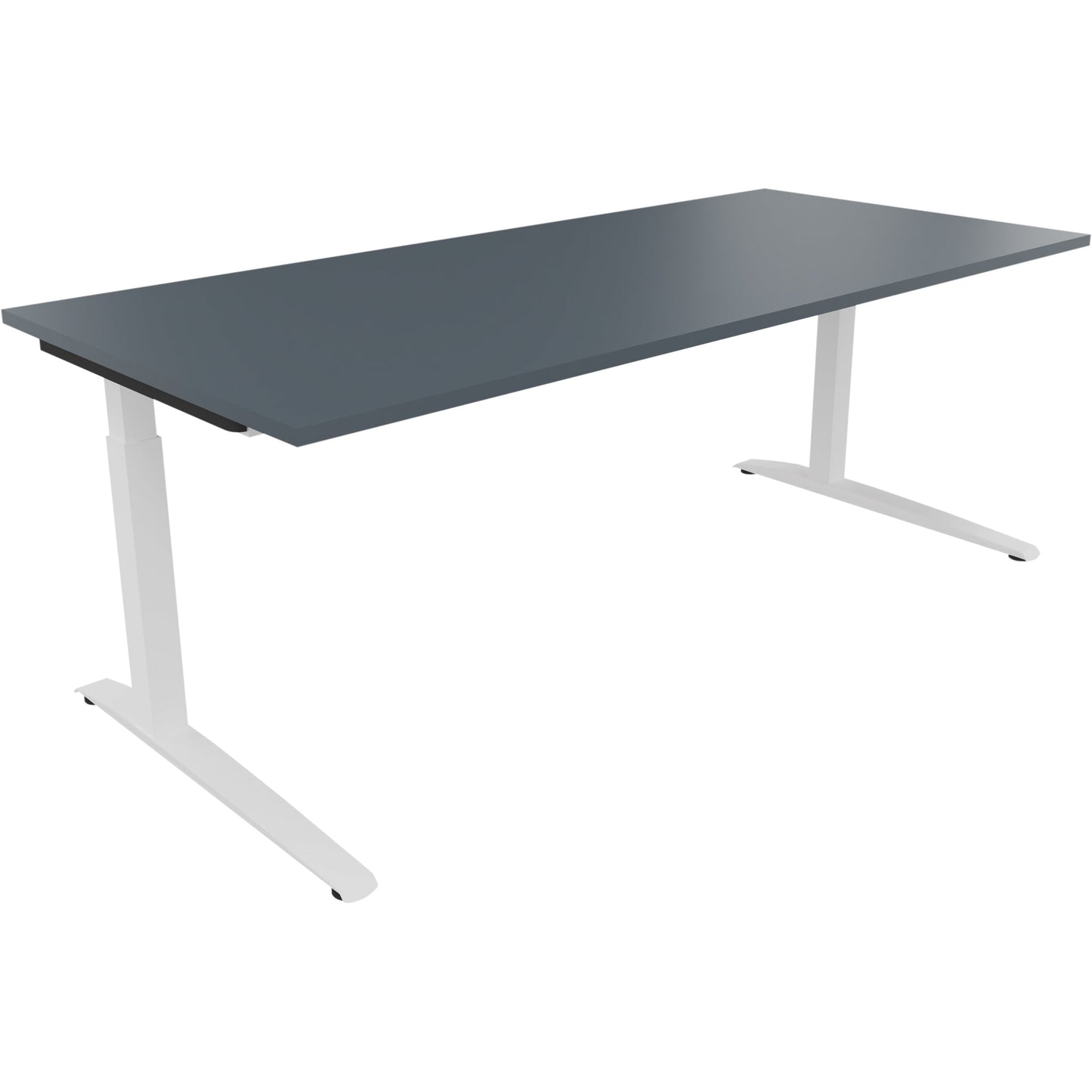 Schreibtisch all in one Maße: 2.000 x 650-850 x 900 mm (B x H x T) Holz lavagrau