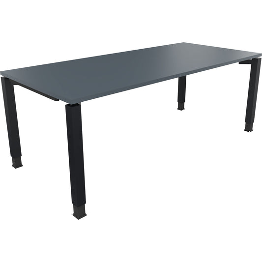 Schreibtisch all in one Maße: 2.000 x 680-820 x 900 mm (B x H x T) Holz lavagrau