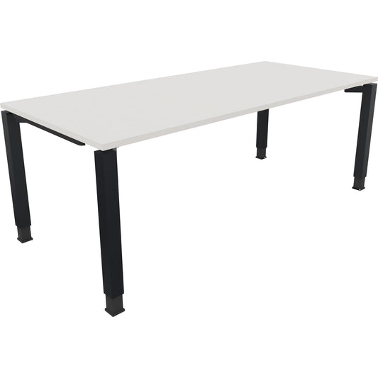 Schreibtisch all in one Maße: 2.000 x 680-820 x 900 mm (B x H x T) Holz diamantweiß