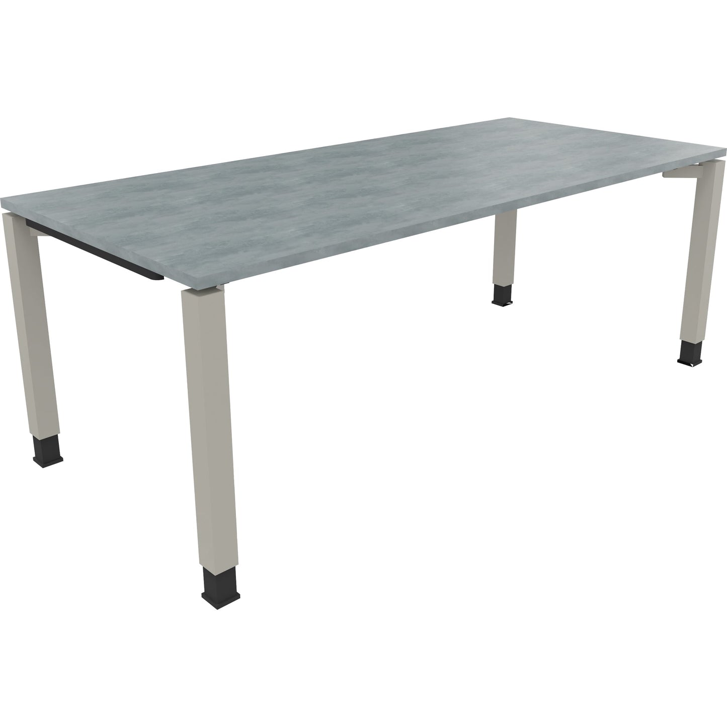Schreibtisch all in one Maße: 2.000 x 680-820 x 900 mm (B x H x T) Holz beton hell
