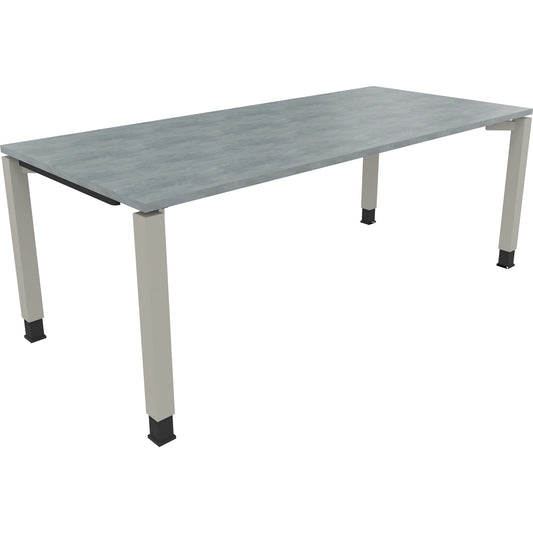 Schreibtisch all in one Maße: 2.000 x 680-820 x 900 mm (B x H x T) Holz beton hell