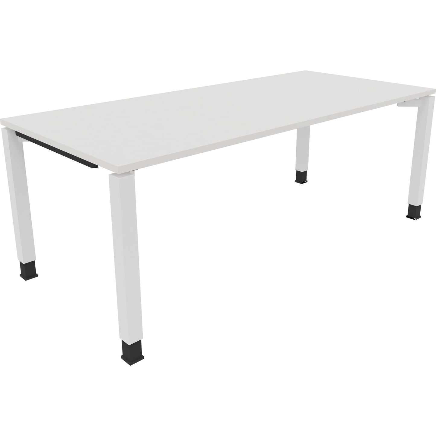 Schreibtisch all in one Maße: 2.000 x 680-820 x 900 mm (B x H x T) Holz diamantweiß