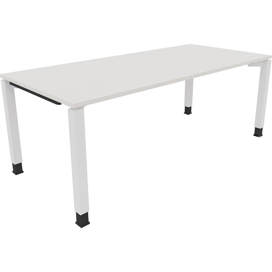Schreibtisch all in one Maße: 2.000 x 680-820 x 900 mm (B x H x T) Holz diamantweiß