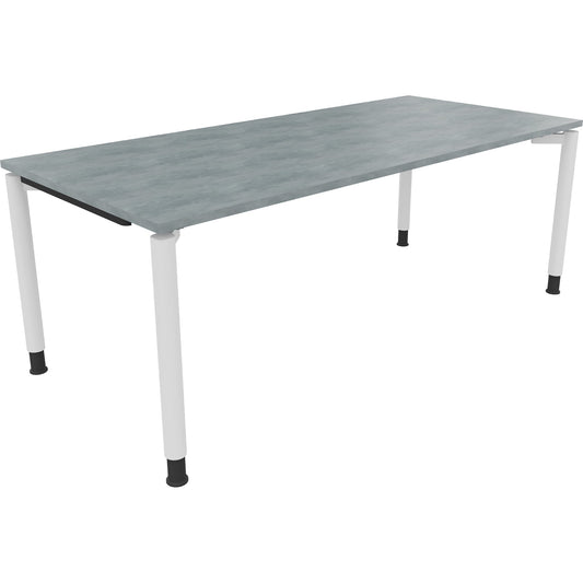 Schreibtisch all in one Maße: 2.000 x 680-820 x 900 mm (B x H x T) Holz beton hell