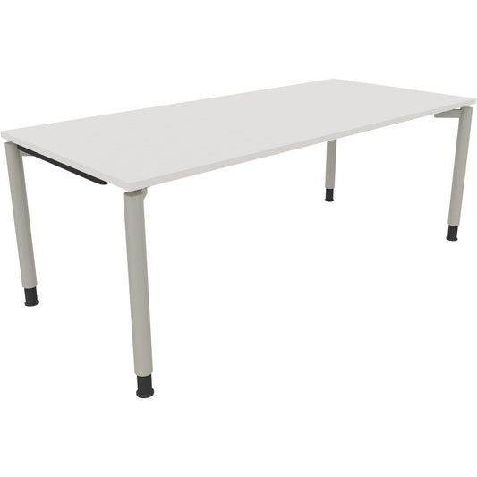 Schreibtisch all in one Maße: 2.000 x 680-820 x 900 mm (B x H x T) Holz diamantweiß