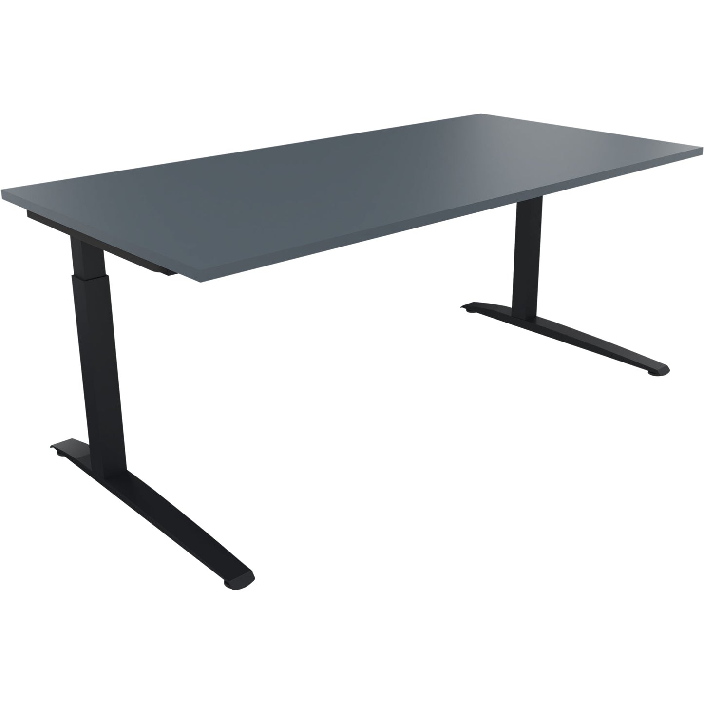 Schreibtisch all in one Maße: 1.800 x 650-850 x 900 mm (B x H x T) Holz lavagrau