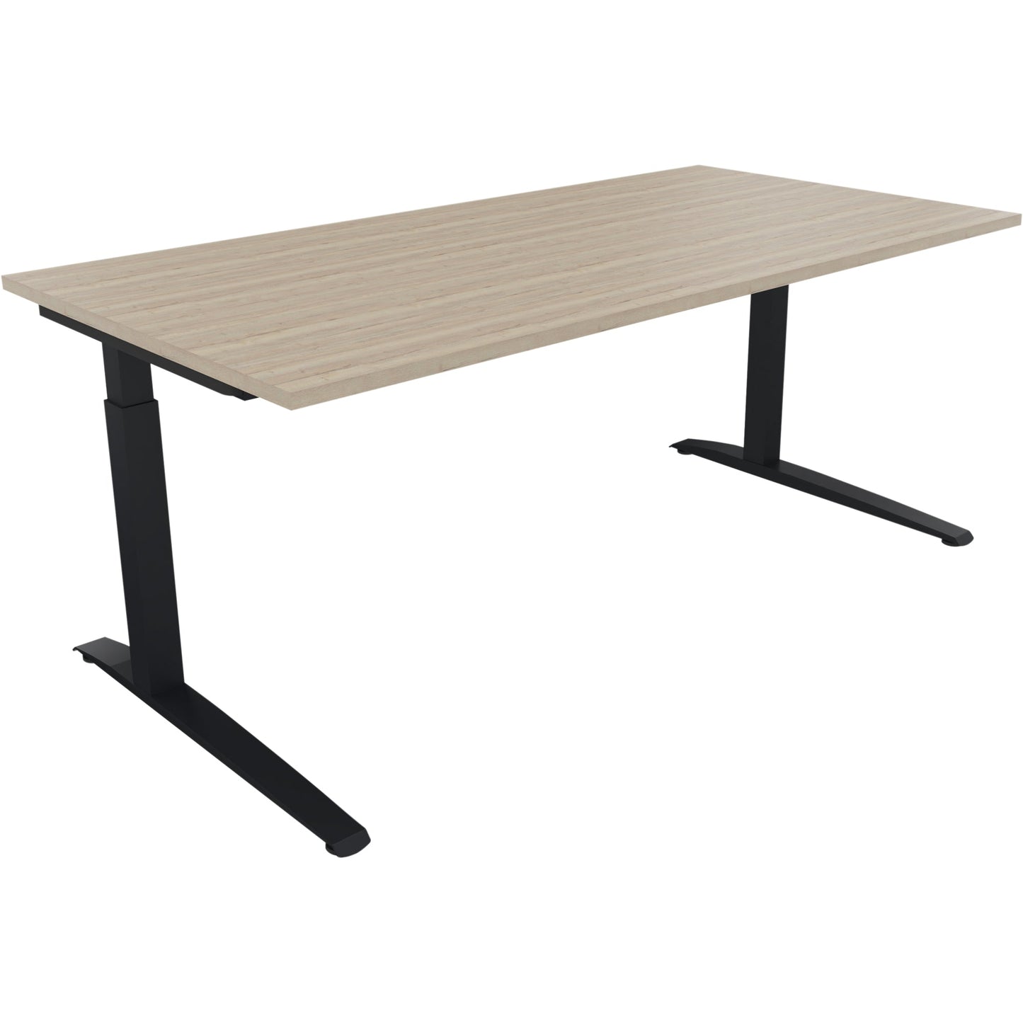 Schreibtisch all in one Maße: 1.800 x 650-850 x 900 mm (B x H x T) Holz eiche natur