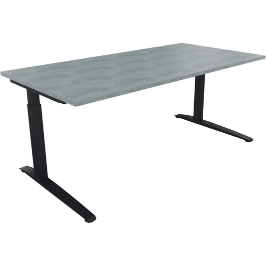 Schreibtisch all in one Maße: 1.800 x 650-850 x 900 mm (B x H x T) Holz beton hell