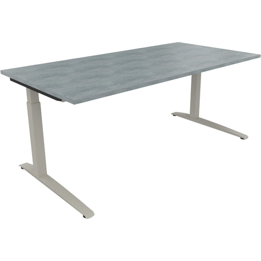 Schreibtisch all in one Maße: 1.800 x 650-850 x 900 mm (B x H x T) Holz beton hell