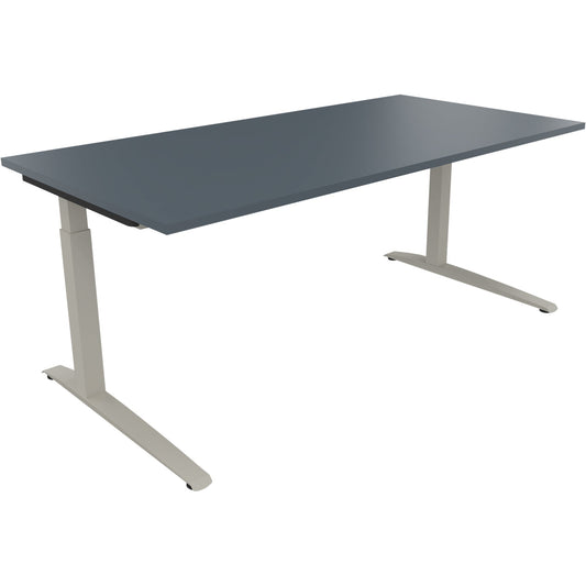 Schreibtisch all in one Maße: 1.800 x 650-850 x 900 mm (B x H x T) Holz lavagrau