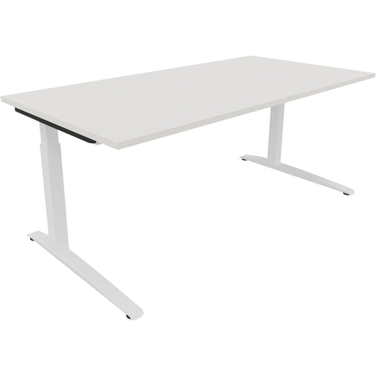 Schreibtisch all in one Maße: 1.800 x 650-850 x 900 mm (B x H x T) Holz diamantweiß