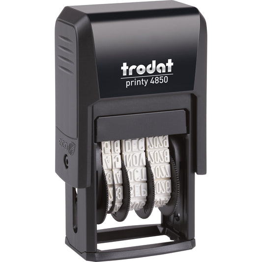 trodat® Datumstempel PrintyT 4850 23 x 12 mm (B x H) GEBUCHT 2 Druckzeilen blau/rot