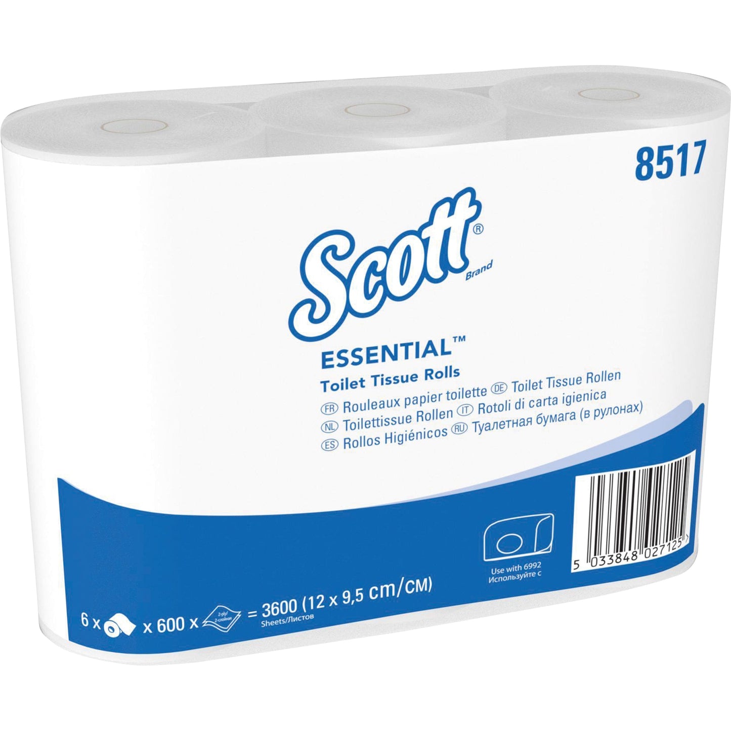 Scott® Toilettenpapier ESSENTIALT 2-lagig weiß 600 Bl./Rl. 6 Rl./Pack.