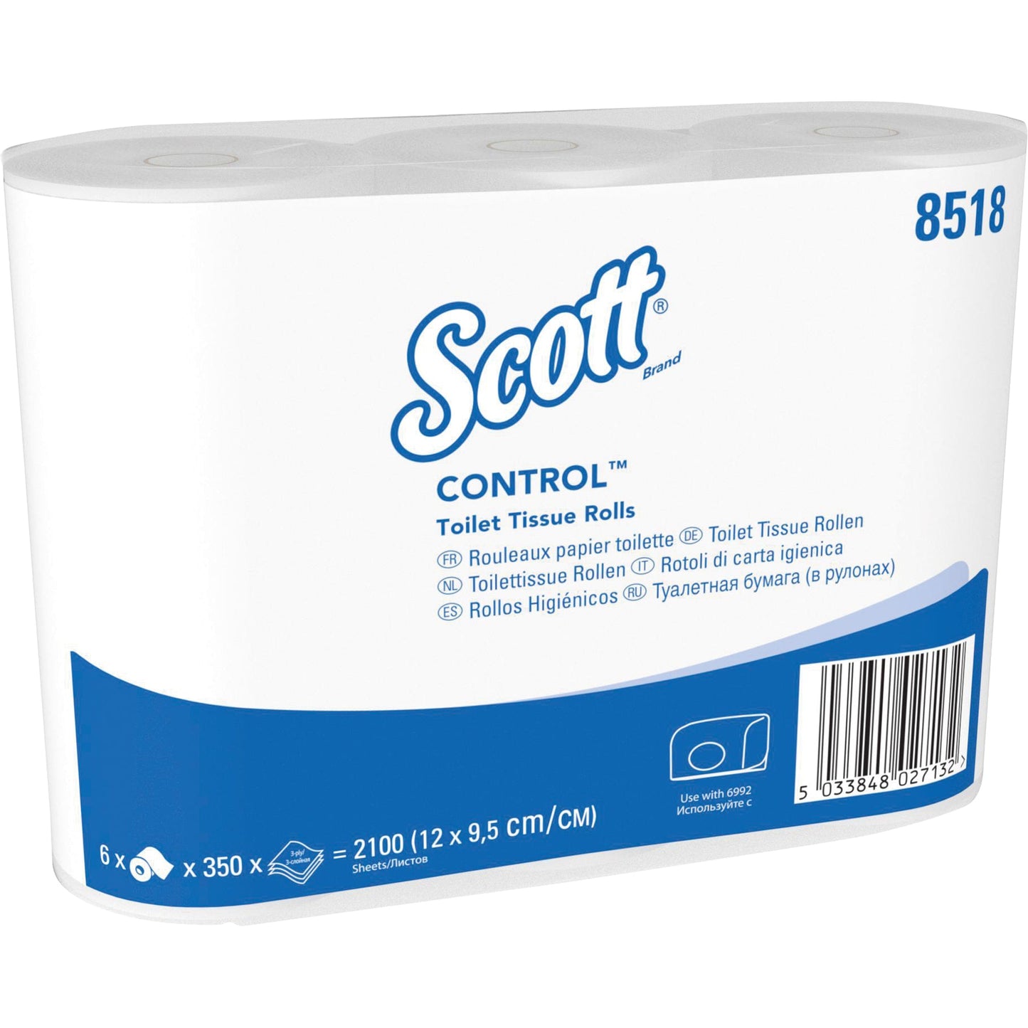 Scott® Toilettenpapier ControlT 3-lagig weiß 350 Bl./Rl. 6 Rl./Pack.