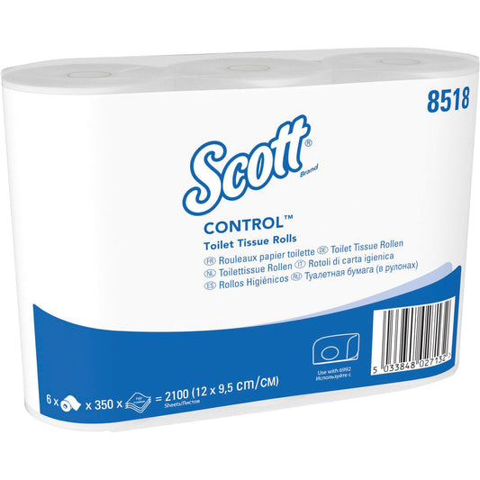 Scott® Toilettenpapier ControlT 3-lagig weiß 350 Bl./Rl. 6 Rl./Pack.