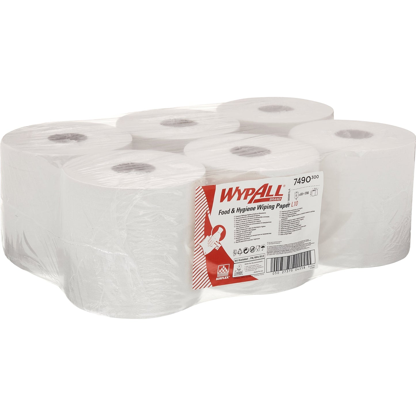 WYPALL* Wischtücher L10 ControlT 18,5 x 38 cm (B x L) AirflexT weiß 6 Rl./Pack.