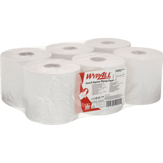 WYPALL* Wischtücher L10 ControlT 18,5 x 38 cm (B x L) AirflexT weiß 6 Rl./Pack.