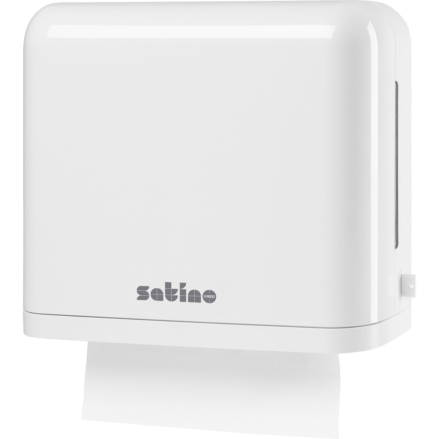 Satino by WEPA Handtuchspender small Z/Z-Falz / V-Falz, C-Falz, Z-Falz, Interfold-Falz / W-Falz 32,7 x 28,3 x 15,1 cm (B x H x T) Kunststoff weiß