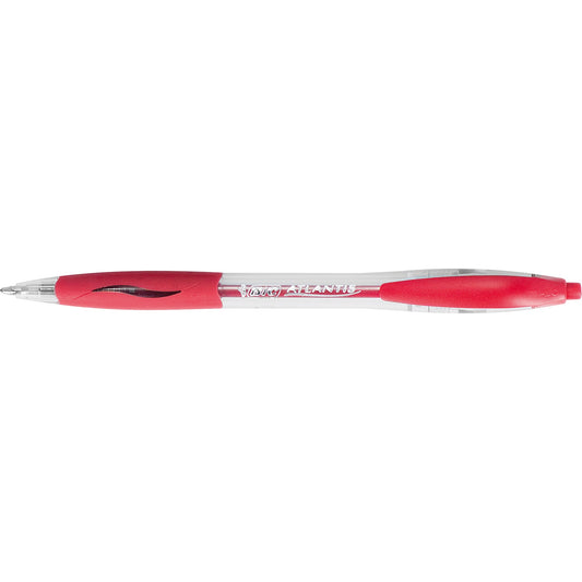 BIC® Kugelschreiber ATLANTIS® Classic 0,4mm rot Mine auswechselbar nicht dokumentenecht Schaftfarbe: transparent