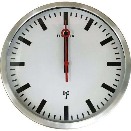 UNILUX Funkuhr STATION 35cm Stahl