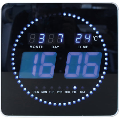 UNILUX Wanduhr FLO LED 28 x 28 cm (B x H) Aluminium schwarz