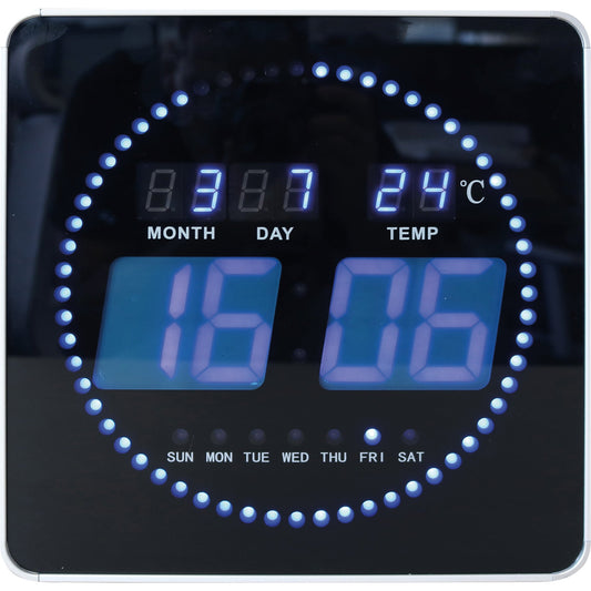 UNILUX Wanduhr FLO LED 28 x 28 cm (B x H) Aluminium schwarz