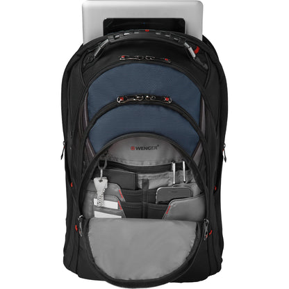 Wenger Notebookrucksack Ibex Reißverschluss Tabletfach für Tablets bis 25 cm (10"), Organizer für Accessoires, Netzseitentasche 90 % Polyester, 10 % Polyvinylchlorid blau