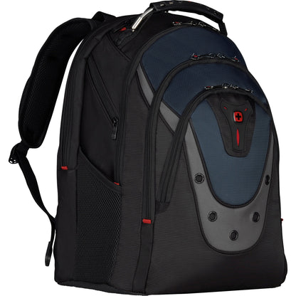 Wenger Notebookrucksack Ibex Reißverschluss Tabletfach für Tablets bis 25 cm (10"), Organizer für Accessoires, Netzseitentasche 90 % Polyester, 10 % Polyvinylchlorid blau