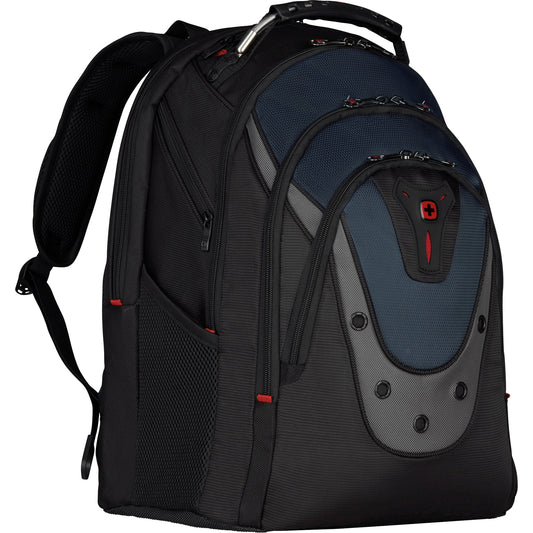 Wenger Notebookrucksack Ibex Reißverschluss Tabletfach für Tablets bis 25 cm (10"), Organizer für Accessoires, Netzseitentasche 90 % Polyester, 10 % Polyvinylchlorid blau