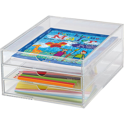 MAUL Schubladenbox Acryl 3 Schubladen DIN A4 Acryl Gehäusefarbe: glasklar Farbe der Schublade: glasklar