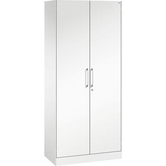 C+P Flügeltürenschrank Asisto 800 x 1.980 x 435 mm (B x H x T) 4 Fachböden Stahl Farbe der Front: verkehrsweiß Farbe des Korpus: verkehrsweiß