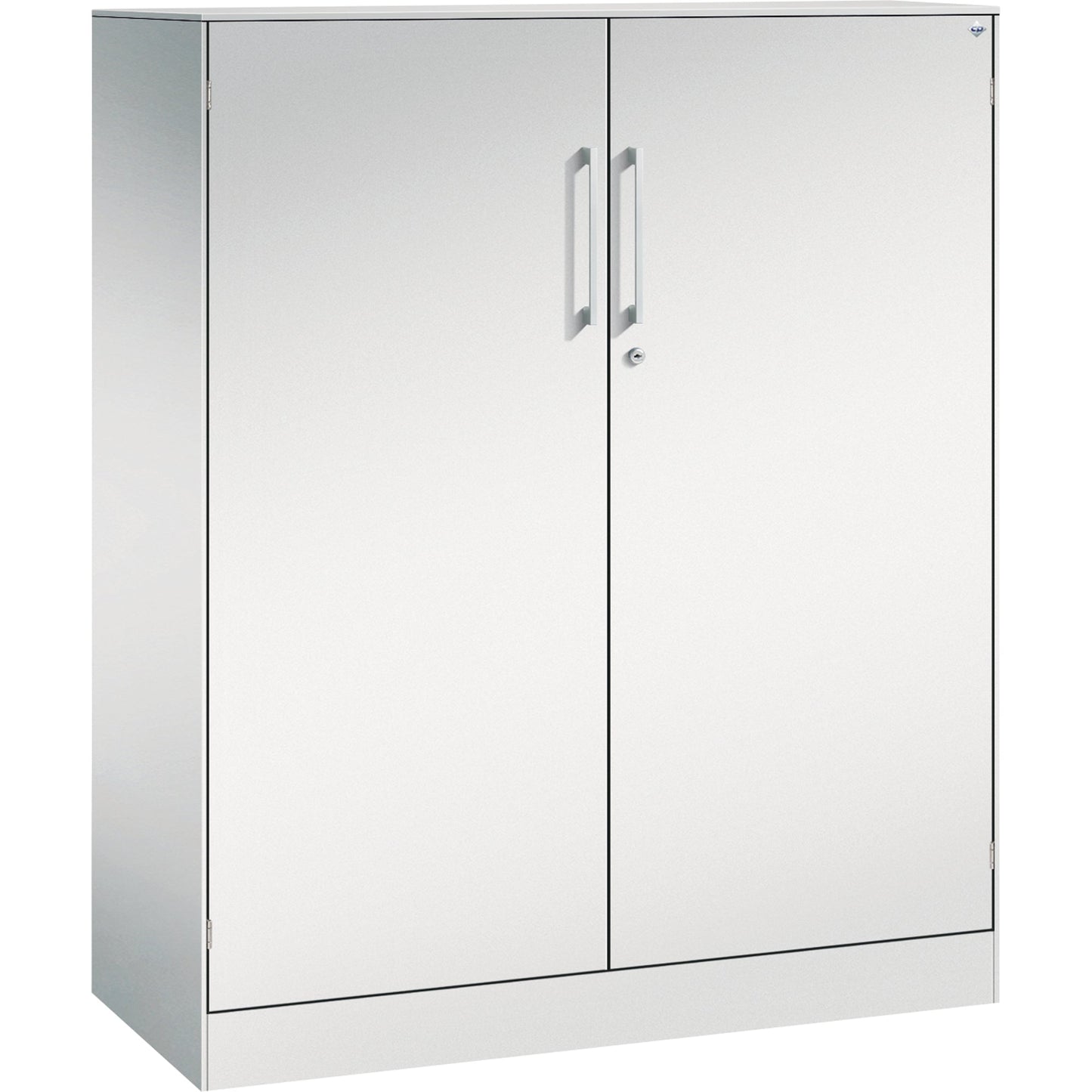 C+P Flügeltürenschrank Asisto 1.000 x 1.310 x 435 mm (B x H x T) 2 Fachböden Stahl Farbe der Front: lichtgrau Farbe des Korpus: lichtgrau