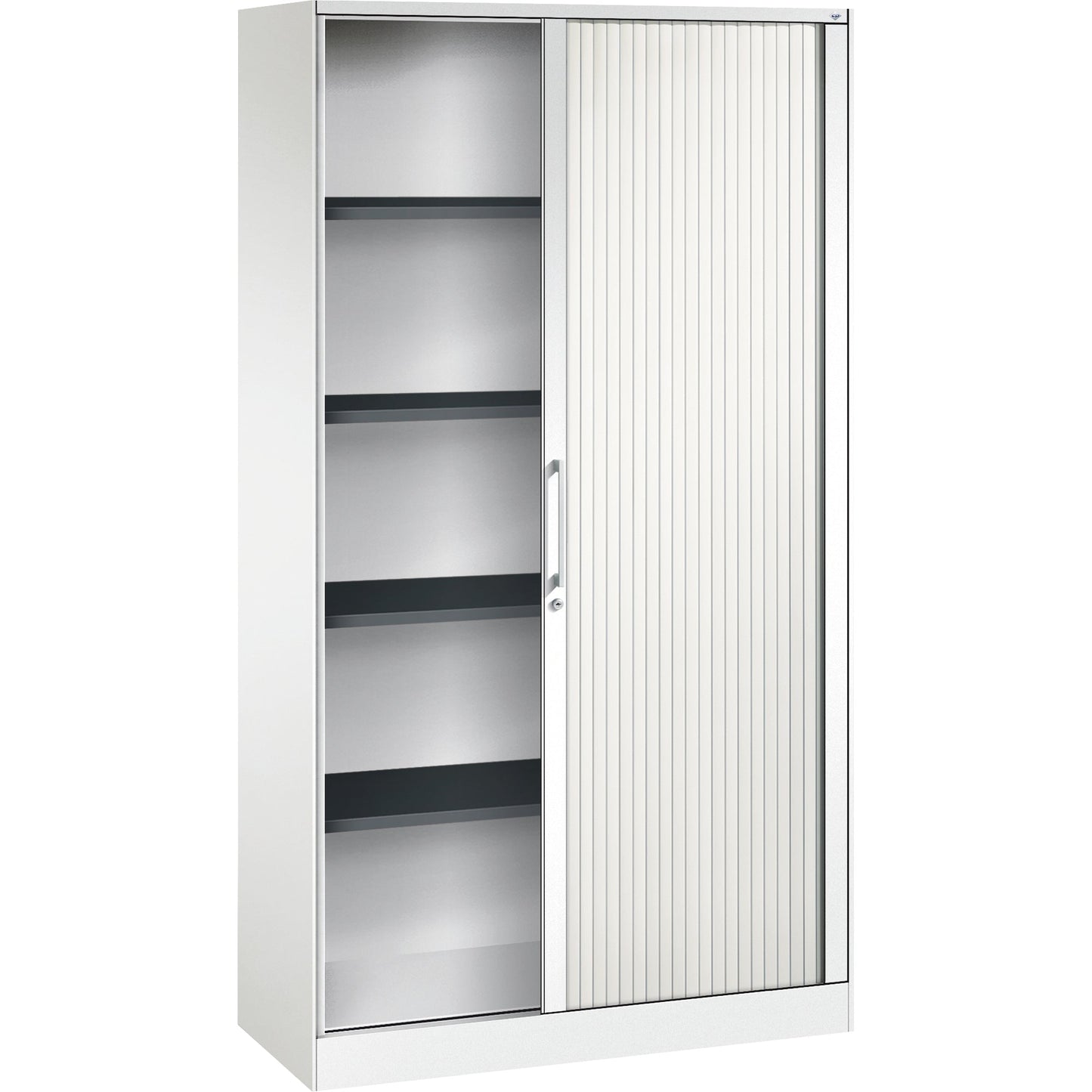 C+P Rollladenschrank Asisto 1.000 x 1.980 x 435 mm (B x H x T) 4 Fachböden verkehrsweiß verkehrsweiß