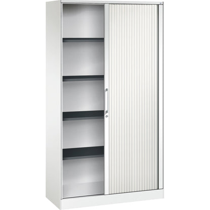 C+P Rollladenschrank Asisto 1.000 x 1.980 x 435 mm (B x H x T) 4 Fachböden verkehrsweiß verkehrsweiß