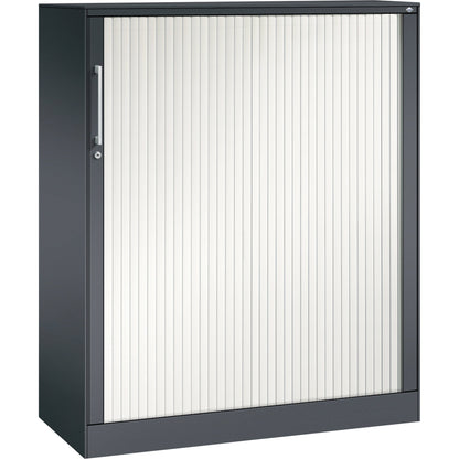 C+P Rollladenschrank Asisto 1.000 x 1.310 x 435 mm (B x H x T) 2 Fachböden verkehrsweiß schwarzgrau