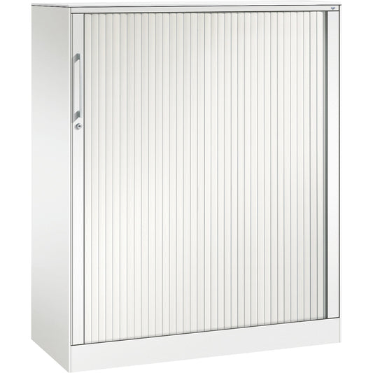 C+P Rollladenschrank Asisto 1.000 x 1.310 x 435 mm (B x H x T) 2 Fachböden verkehrsweiß verkehrsweiß