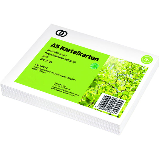 Soennecken Karteikarte oeco Recycling DIN A5 liniert weiß 100 St./Pack.