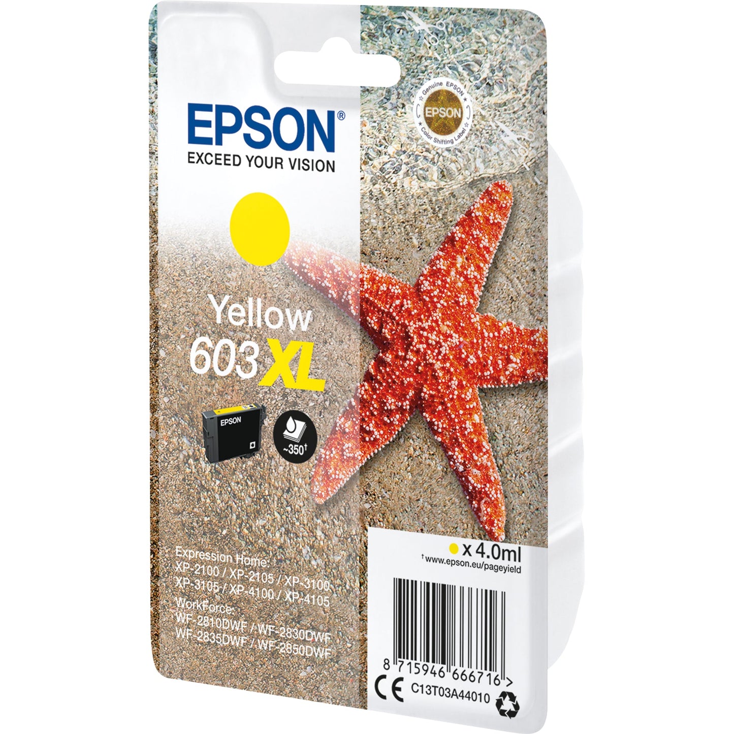Epson Tintenpatrone Originalzubehör 603XL ca. 350 Seiten gelb 4ml