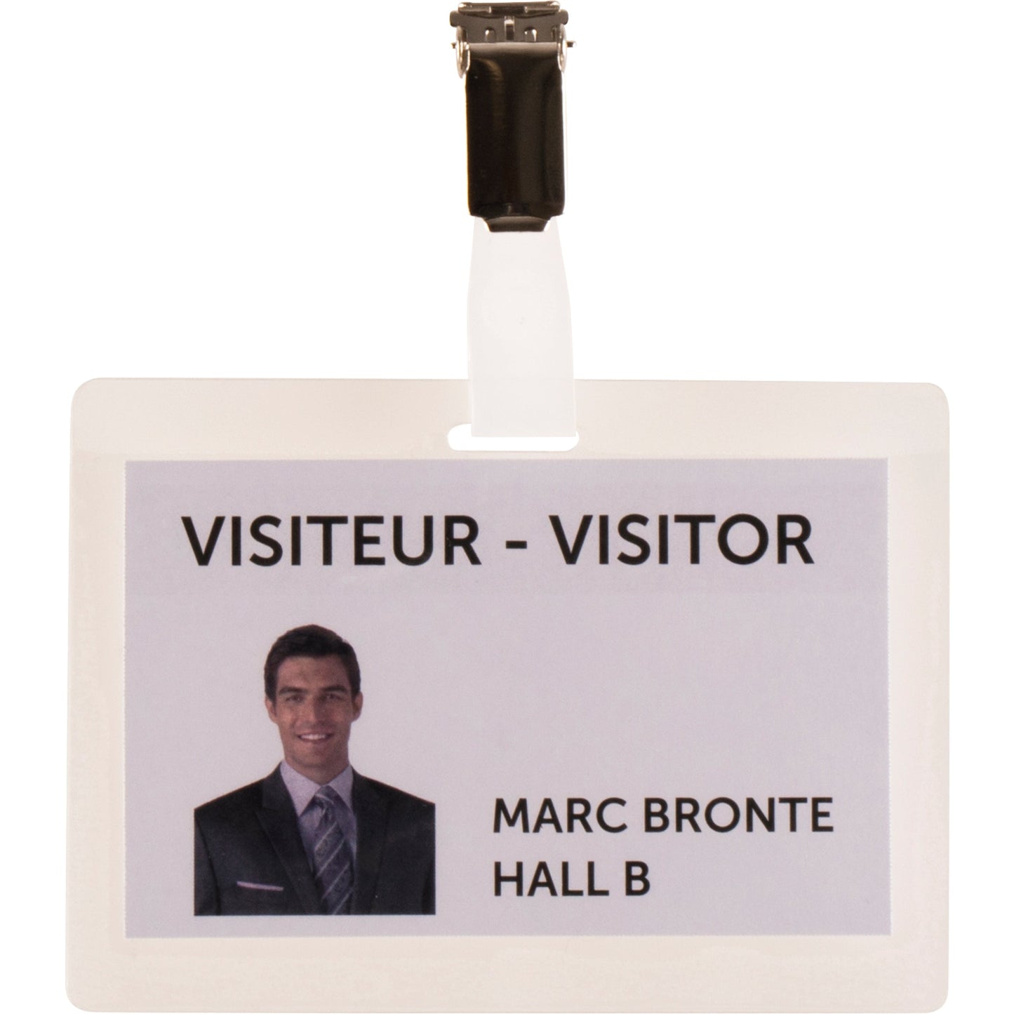 3L® Office Namensschild 83 x 60 mm (B x H) inkl. bedruckbare Einsteckschilder Clip transparent 25 St./Pack.