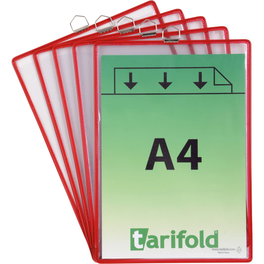 DJOIS Hängesichttafel Tarifold Hängesichttafel Tarifold DIN A4 hoch rot 5 St./Pack.