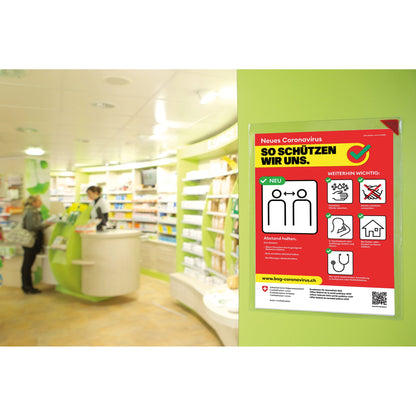 DJOIS Sichttafelhülle Tarifold Kang Easy Clic DIN A4 PVC transparent rot 5 St./Pack.