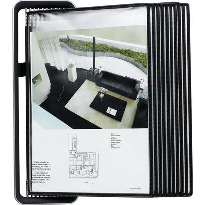 DJOIS Sichttafelwandhalter Tarifold VEO DIN A4 ABS Kunststoff/Aluminium schwarz 10 Sichttafeln