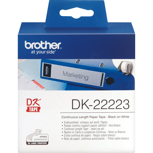 Brother Endlosetikett 50 mm x 30,5 m (B x L) ohne Führungslochrand Papier weiß