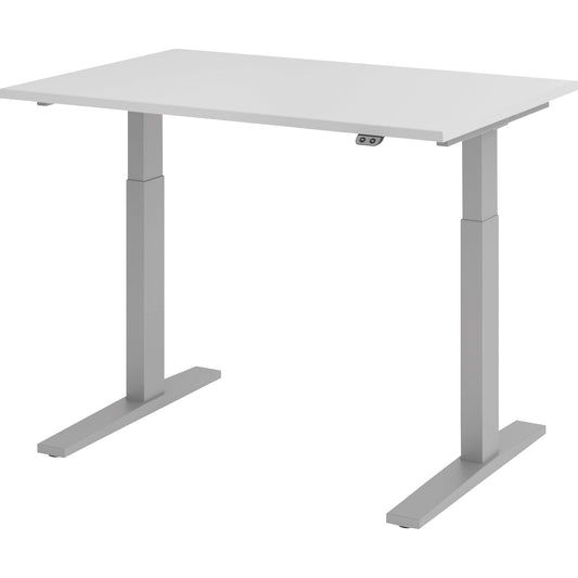 Hammerbacher Schreibtisch Maße: 1.200 x 700-1.200 x 800 mm (B x H x T) Spanplatte grau