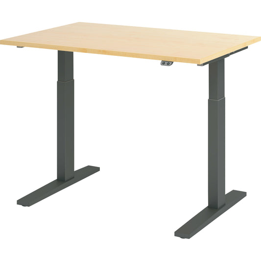 Hammerbacher Schreibtisch Maße: 1.200 x 700-1.200 x 800 mm (B x H x T) Spanplatte ahorn