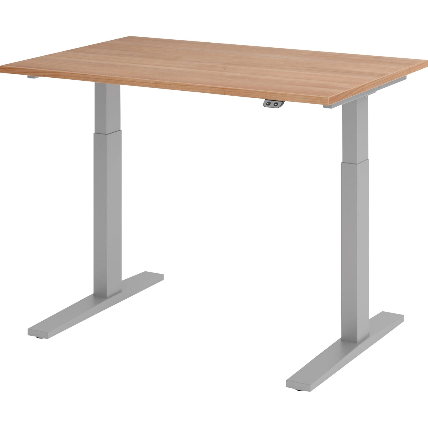 Hammerbacher Schreibtisch Maße: 1.200 x 700-1.200 x 800 mm (B x H x T) Spanplatte nussbaum